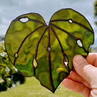 stained glass leaves
