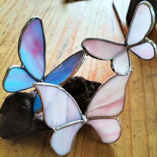 stained glass butterflies and moths