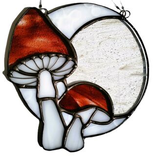 Red mushroom with white moon