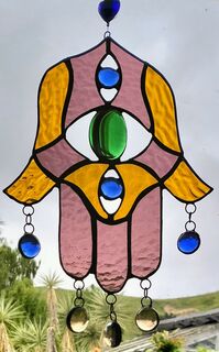 Amber purple hamsa